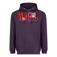 Plum my cat is my valentine Heavyweight Hoodie - NancyCooperArtShop