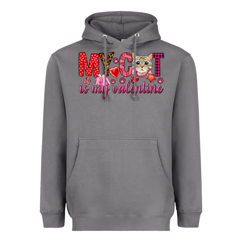 My Cat Is My Valentine Heavyweight Hoodie by NancyCooperArtShop | Teevron