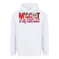 White my cat is my valentine Heavyweight Hoodie - NancyCooperArtShop