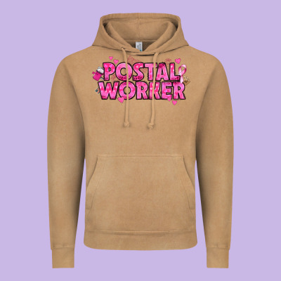 Breast Cancer Postal Worker Vintage Hoodie Designed By Texasbilliewilder