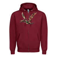 Burgundy Pteranodon Zipper Hoodie - LillyAllenDesigns