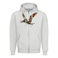 Dove Grey Pteranodon Zipper Hoodie - LillyAllenDesigns