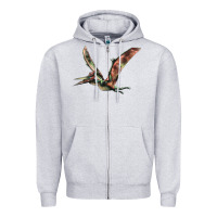 Heather Grey Pteranodon Zipper Hoodie - LillyAllenDesigns