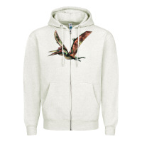 Oatmeal Heather Pteranodon Zipper Hoodie - LillyAllenDesigns