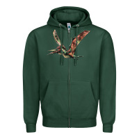 Sports Green Pteranodon Zipper Hoodie - LillyAllenDesigns