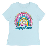Baby Blue easter egg bunny rainbow Ladies Tee - AdoDesignShop