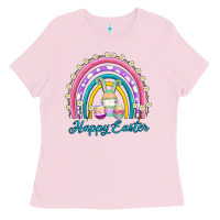 Bubblegum Pink easter egg bunny rainbow Ladies Tee - AdoDesignShop