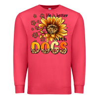Cardinal life is better with dogs sunflower Premium Sweatshirt - MaliasSmallBusiness