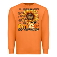Carrot life is better with dogs sunflower Premium Sweatshirt - MaliasSmallBusiness