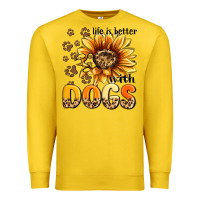 Lemon life is better with dogs sunflower Premium Sweatshirt - MaliasSmallBusiness