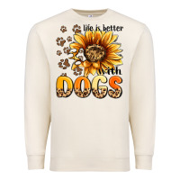 Sandshell life is better with dogs sunflower Premium Sweatshirt - MaliasSmallBusiness