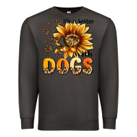 Smoke life is better with dogs sunflower Premium Sweatshirt - MaliasSmallBusiness