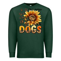 Sports Green life is better with dogs sunflower Premium Sweatshirt - MaliasSmallBusiness