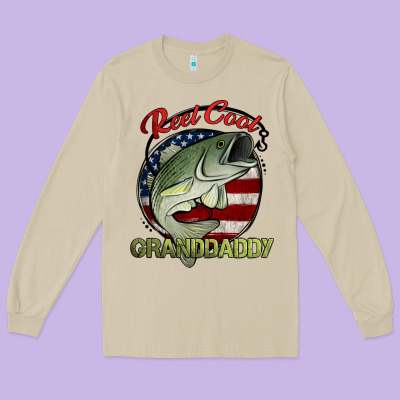 Reel Cool Granddaddy Fishing Long Sleeve Tee Designed By Jasminsmagicworld