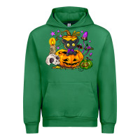 Emerald Black cat pumpkin Urban Hoodie - NancyCooperArtShop