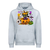Heather Grey Black cat pumpkin Urban Hoodie - NancyCooperArtShop