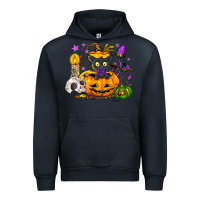 Navy Black cat pumpkin Urban Hoodie - NancyCooperArtShop