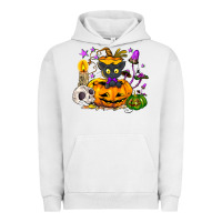 Pigment Lunar Rock Black cat pumpkin Urban Hoodie - NancyCooperArtShop