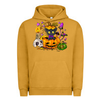 Pigment Peanut Butter Black cat pumpkin Urban Hoodie - NancyCooperArtShop