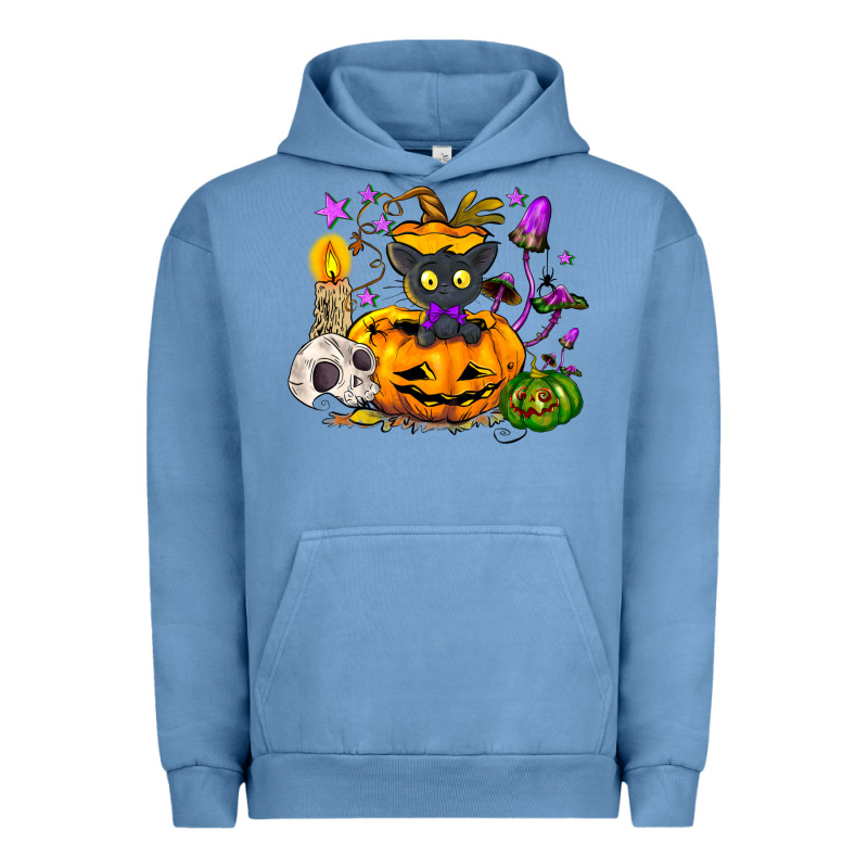 Black Cat Pumpkin Urban Hoodie by NancyCooperArtShop | Teevron