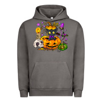 Pigment Tornado Black cat pumpkin Urban Hoodie - NancyCooperArtShop