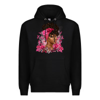 Black breast cancer afro woman Premium Hoodie - Artiststas