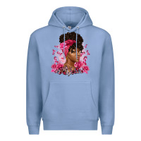 Colony Blue breast cancer afro woman Premium Hoodie - Artiststas