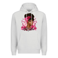 Dove Grey breast cancer afro woman Premium Hoodie - Artiststas