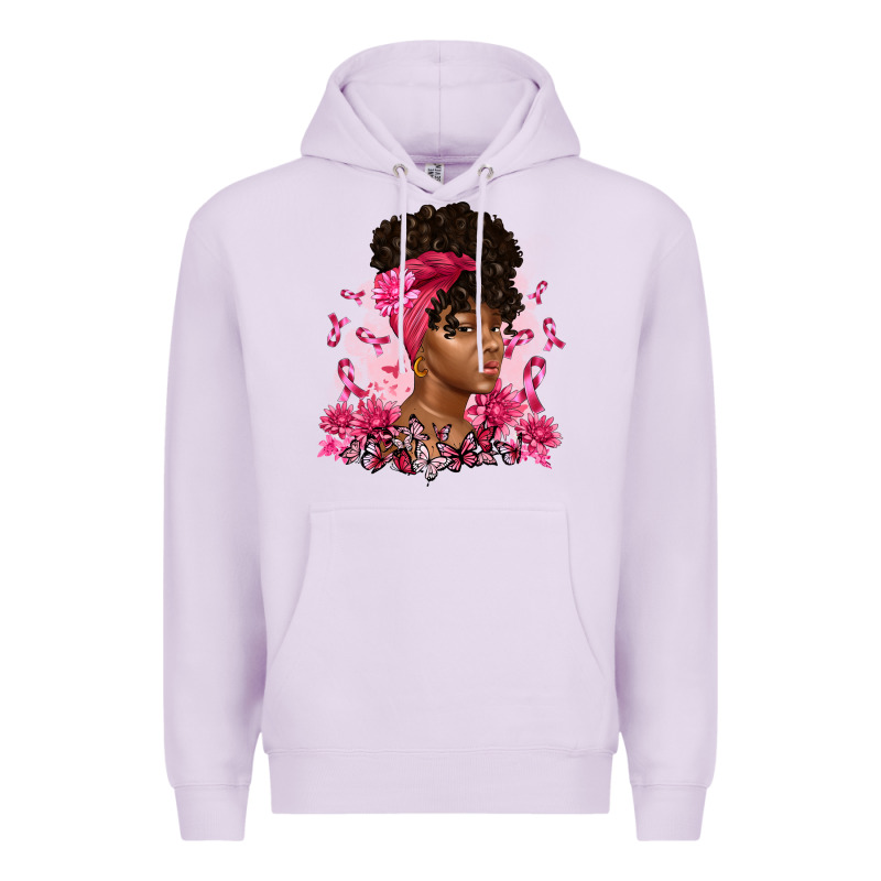 Breast Cancer Afro Woman Premium Hoodie by Artiststas | Teevron