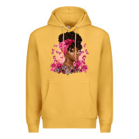 Mustard breast cancer afro woman Premium Hoodie - Artiststas