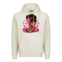 Oatmeal Heather breast cancer afro woman Premium Hoodie - Artiststas