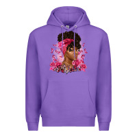 Purple breast cancer afro woman Premium Hoodie - Artiststas