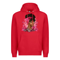 Red breast cancer afro woman Premium Hoodie - Artiststas