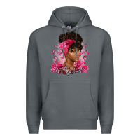 Rock breast cancer afro woman Premium Hoodie - Artiststas