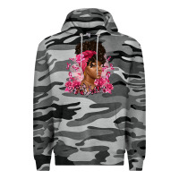 Slate Camo breast cancer afro woman Premium Hoodie - Artiststas