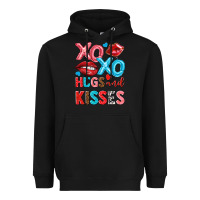 Black xo xo hugs and kisses Heavyweight Hoodie - NancyCooperArtShop