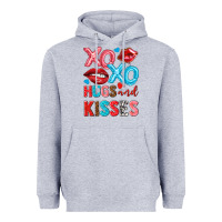 Heather Grey xo xo hugs and kisses Heavyweight Hoodie - NancyCooperArtShop