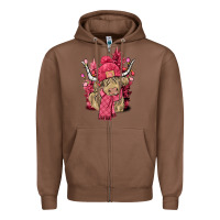 Chestnut Pink winter long haired Cow Zipper Hoodie - NancyCooperArtShop