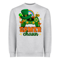 Heather Grey Gamer chaun st.patricks day Heavyweight Sweatshirt - Neo Western