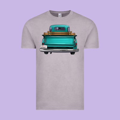 Western Truck Back View 2 Vintage Tee Designed By Fadigitalartstudio