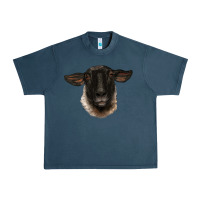 Midnight Navy suffolk ewe head Urban Heavy Tee - BarkalooDesign