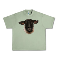 Oil Green suffolk ewe head Urban Heavy Tee - BarkalooDesign
