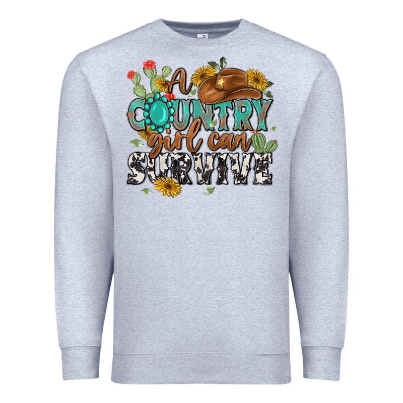 A Country Girl Can Survive Premium Sweatshirt by MaliasSmallBusiness | Teevron