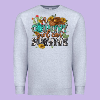 A Country Girl Can Survive Premium Sweatshirt Designed By Maliassmallbusiness
