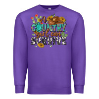 Purple a country girl can survive Premium Sweatshirt - MaliasSmallBusiness