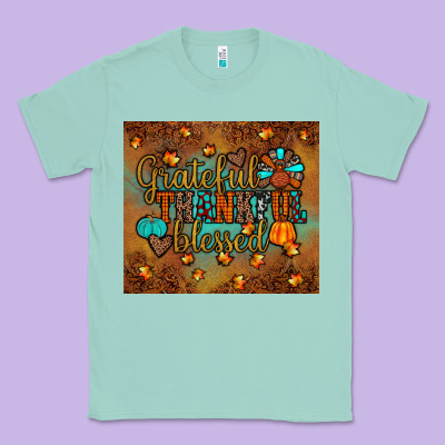 Grateful Thankful Blessed Turkey Classic Tee Designed By Jahusdesignshop