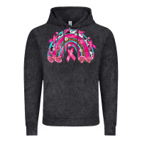 Vintage Black Breast Cancer Rainbow Vintage Hoodie - texasbilliewilder