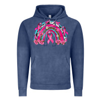 Vintage Denim Breast Cancer Rainbow Vintage Hoodie - texasbilliewilder