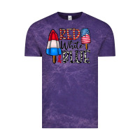 Cloud Purple red white blue Vintage Tee - CowhideDigitalArt
