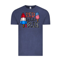 Vintage Denim red white blue Vintage Tee - CowhideDigitalArt